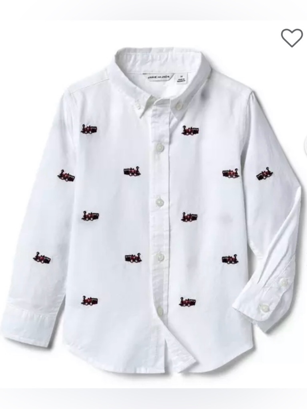 Janie and Jack Train Oxford Shirt